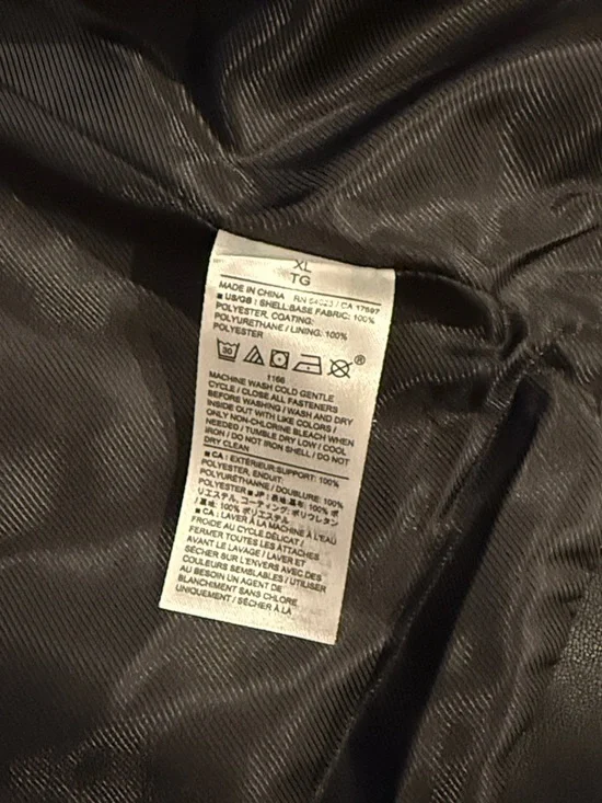Banana Republic Black Vegan Leather Moto Jacket XL EUC - Picture 3 of 4